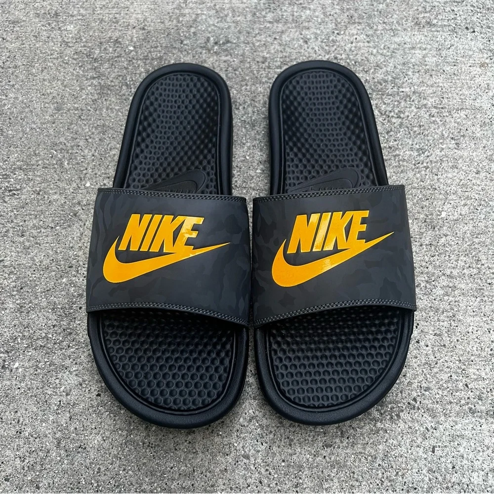 *NEW* Nike Benassi Jdi Slide Sandals Men\'s Black/Metallic Gold NIKE Men main image 2